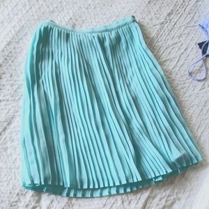 Mango Pleated Skirt in Light Aqua
